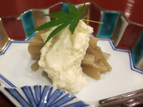 Kaiseki Meal 11 - Taro Stem over white Vinegar (2)