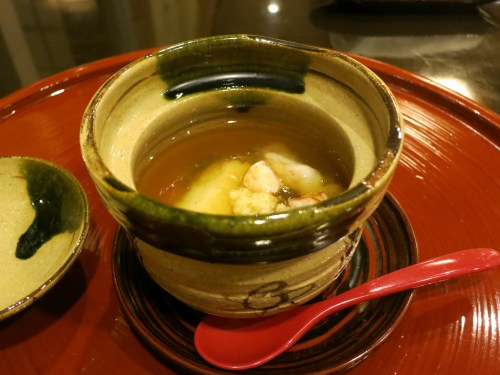 Kaiseki Meal 17 - Steamed Rice with Red Bean Sauce Baked Hagi