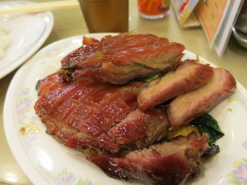 A plateful of the sweet barbecued pork that is a halmark of Cantonese cuisine