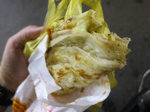 Flaky Scallion Pancake, made to order with whatever fillings you like