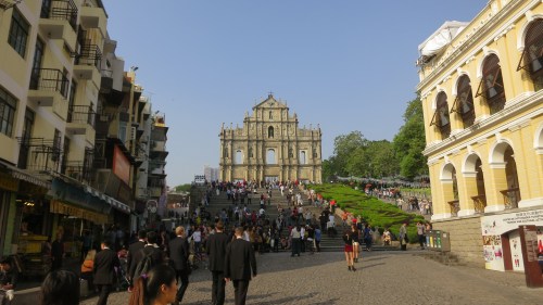 The Ruins of St. Paul's, where the facade of the former Church of the Mater Dei, which was destroyed by fire in 1835, still stands