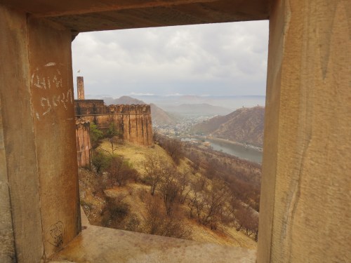 Looking out through the ramparts of the Jaigarh Fort