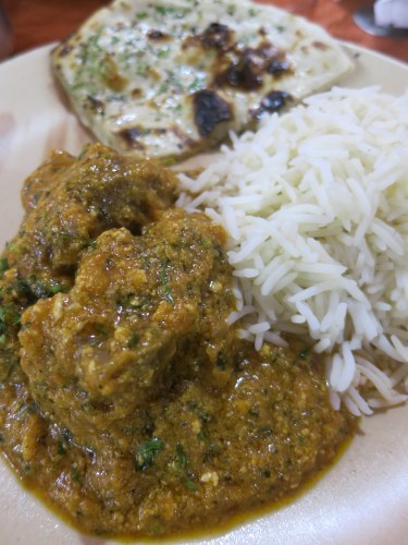 Mutton Rogan Josh, a lamb dish of Persiian origin that migrated into India with the Mughal empire