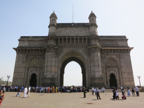 The Gateway of India, at the India, which overlooks the Mumbai Harbor near the very southern peak of the city's peninsula