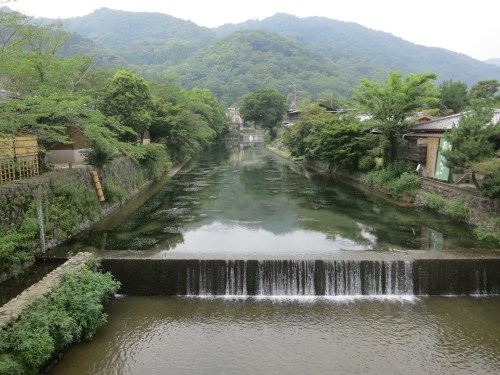 The tranquil atmosphere of the Arashiyama neighborhood on the Western outskirt of town