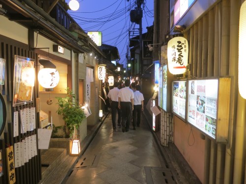 If you want to have a fun night out on the town, simply find a group of drunk salarymen and follow them -- this instance took me through the Ponto-cho neighborhood, which is packed with tiny bars and restaurants tucked into tiny alleyways
