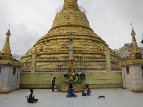 The Botataung Paya, as visible through the rains of the monsoon season