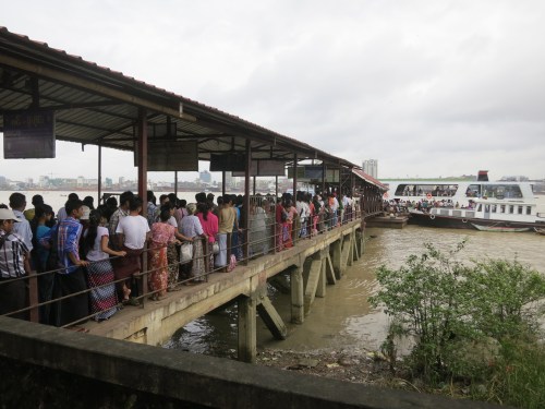 As mentioned above, my visit must have coincided with "Rush Hour," as this was the crushing line that awaited me when I made my way back to the ferry terminal