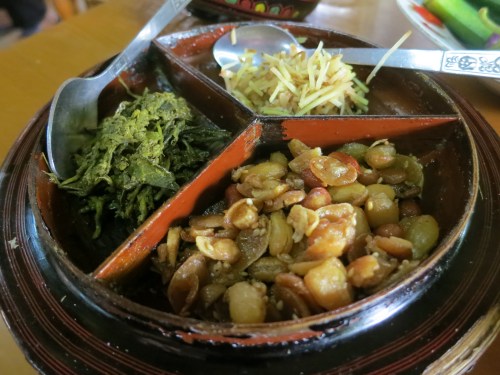 A variety of salted and pickled snacks to much on while imbibing a few of those cold beers