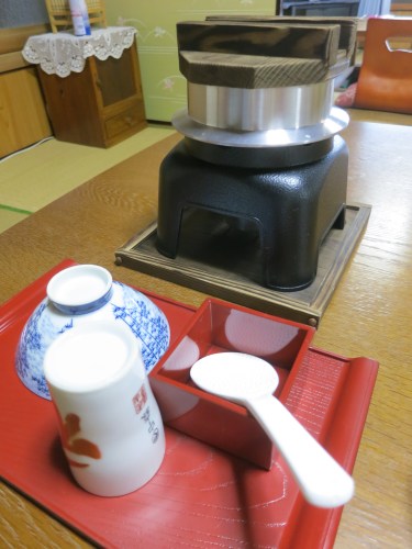 Kamameshi Rice (steamed in this unique pot) finishes the meal, alongside miso soup and pickles, of course