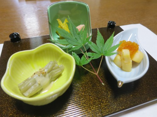 An opening trio of appetizers