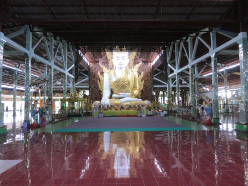 The hall the contains the stunning Buddha image at Ngar Htatt Kyee Paya