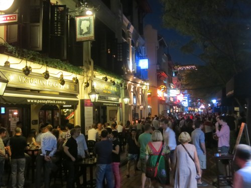 The lively nightlife scene along the Quays