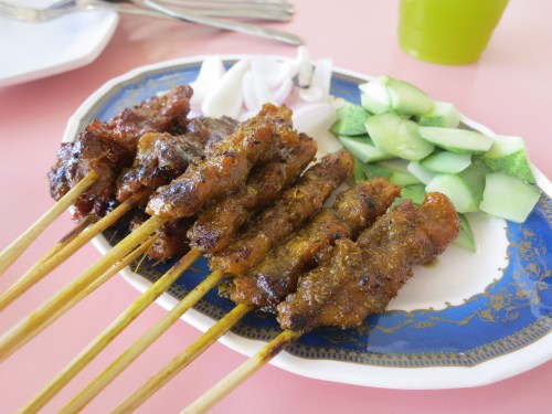 The resulting plate of Satay, an Indonesia staple that, again, has quickly taken root here, as well